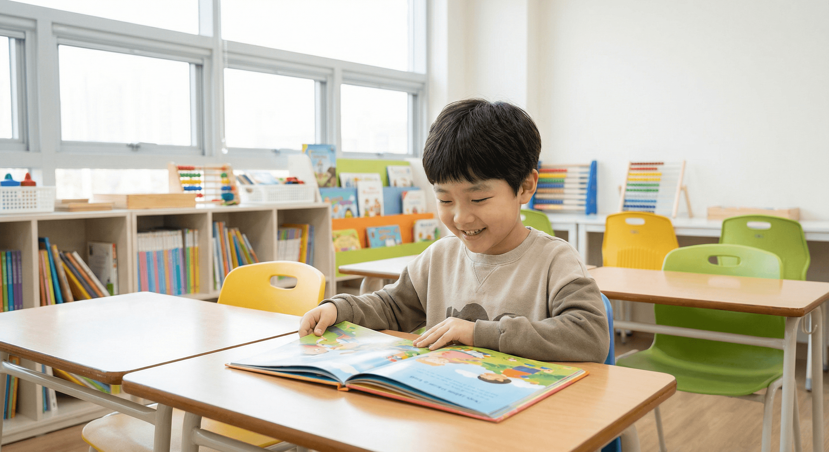 영어 학원에서 즐거운 수업